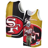 Men's Mitchell & Ness Jerry Rice Black/Gold San Francisco 49ers Retired Player Graphic Tank Top