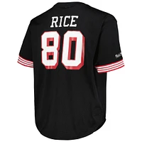 Haut noir avec nom et numéro de joueur en maille Mitchell & Ness Jerry Rice pour hommes des San Francisco 49ers