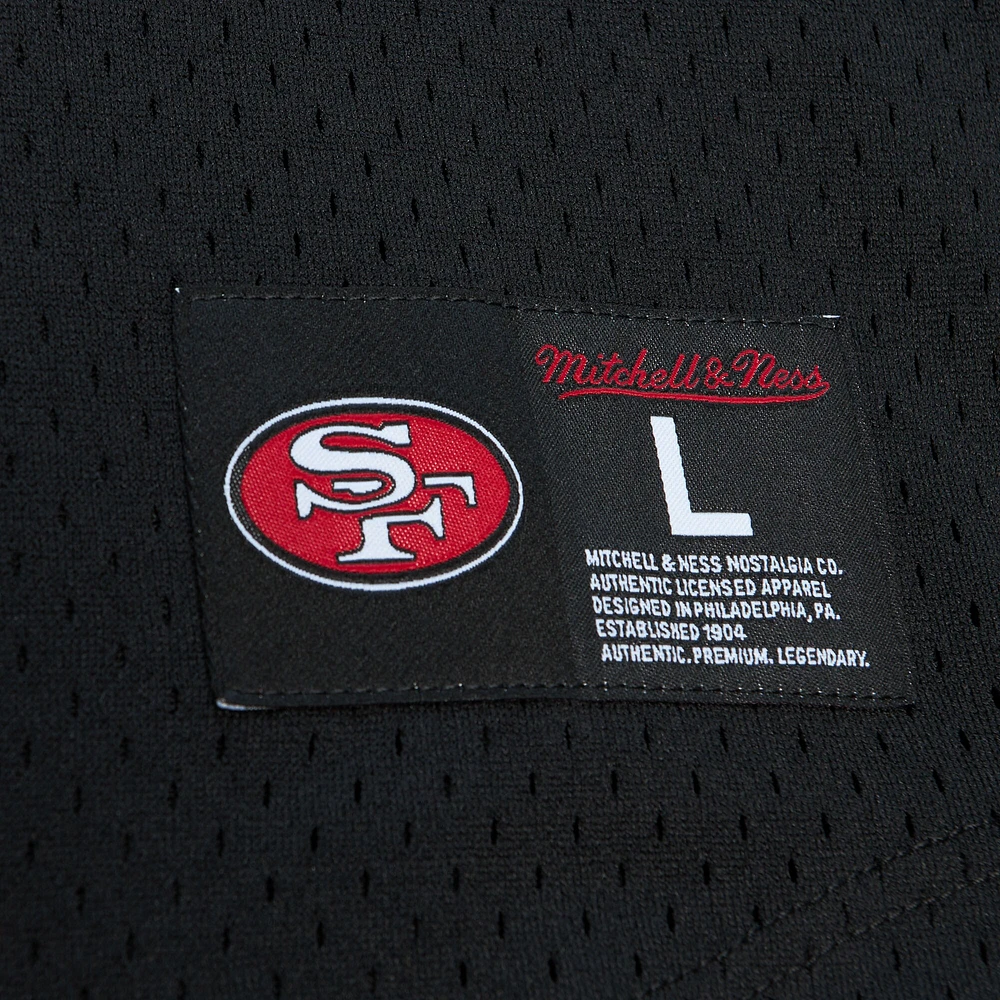 Haut en maille noir pour homme avec nom et numéro de joueur retraité des 49ers San Francisco, Jerry Rice Mitchell & Ness