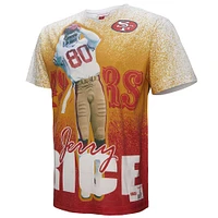 T-shirt Mitchell & Ness Jerry Rice pour homme, joueur retraité des 49ers de San Francisco, gris