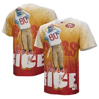 T-shirt Mitchell & Ness Jerry Rice pour homme, joueur retraité des 49ers de San Francisco, gris