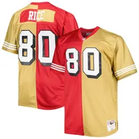 Maillot réplique de joueur retraité Mitchell & Ness Jerry Rice Scarlet/Gold San Francisco 49ers Big Tall Split Legacy pour hommes