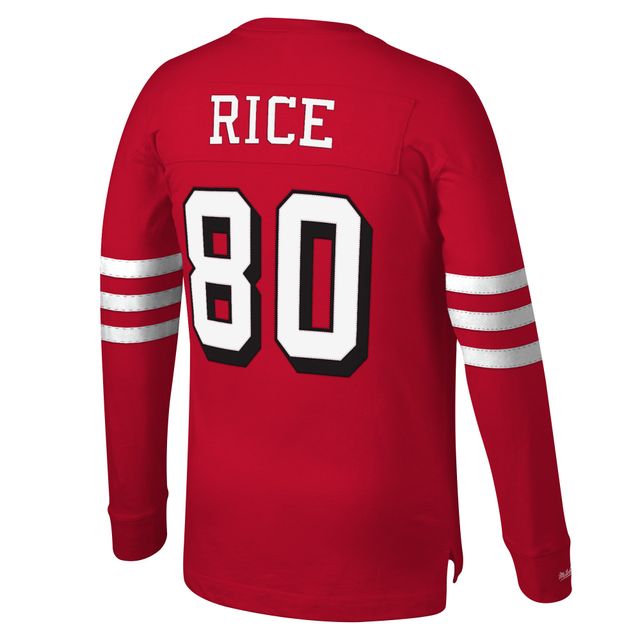 Youth Mitchell & Ness Jerry Rice Scarlet San Francisco 49ers Retired Retro  Player Name & Number