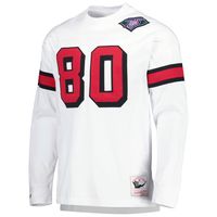 Men's San Francisco 49ers Jerry Rice Mitchell & Ness White Retired Player  Name & Number Long Sleeve Top