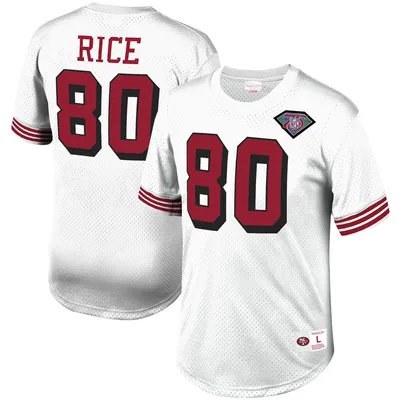 Mitchell & Ness Men's Jerry Rice Scarlet San Francisco 49ers Retired Player Mesh Name and Number Hoodie T-Shirt