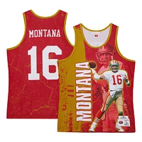 Débardeur Player Burst Mitchell & Ness Joe Montana Scarlet San Francisco 49ers 1989 pour hommes