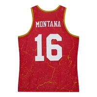 Débardeur Player Burst Mitchell & Ness Joe Montana Scarlet San Francisco 49ers 1989 pour hommes