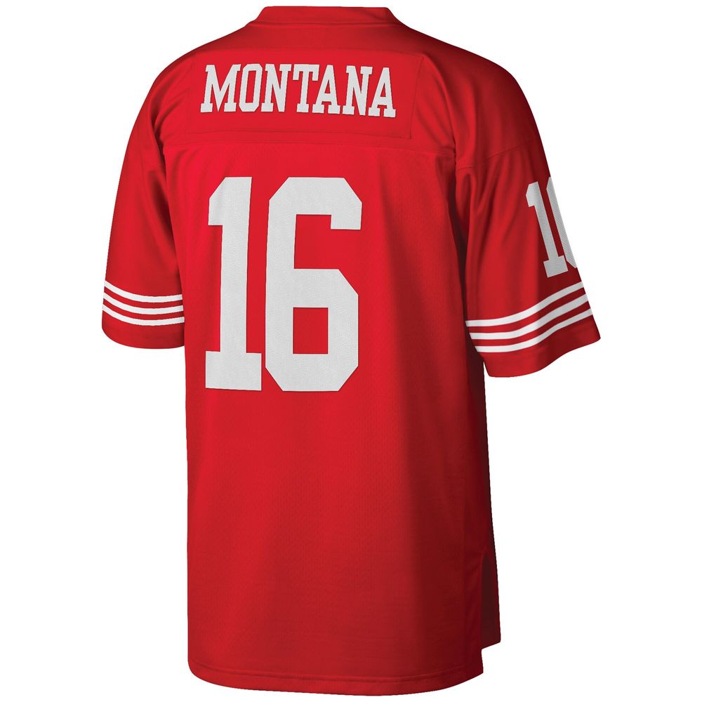 Men's Mitchell & Ness Joe Montana Scarlet San Francisco 49ers Big Tall 1990 Retired Player Replica Jersey