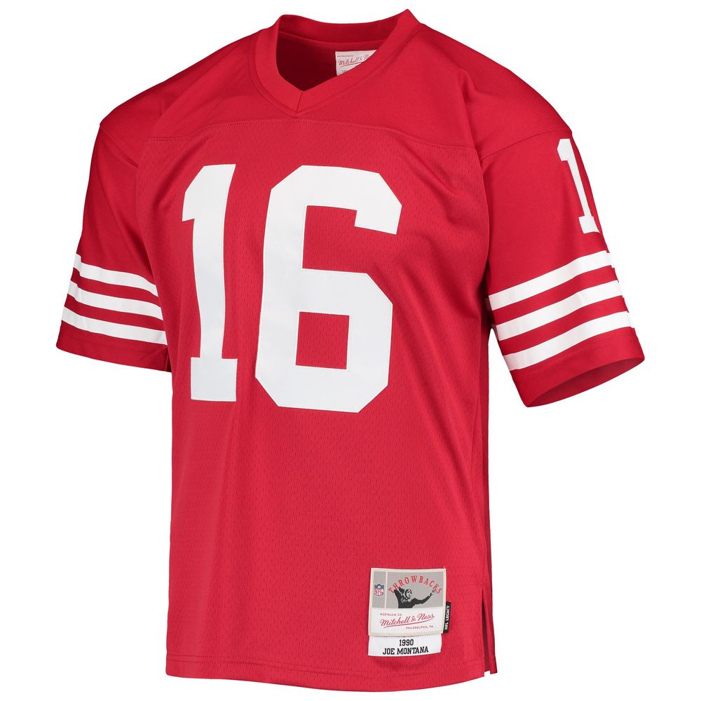 Men's Mitchell & Ness Joe Montana Scarlet San Francisco 49ers Legacy Replica Jersey