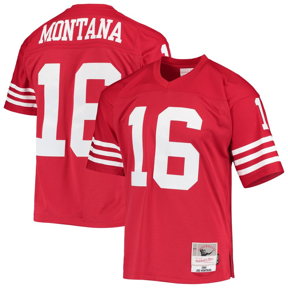 Men's Mitchell & Ness Joe Montana Scarlet San Francisco 49ers Legacy Replica Jersey