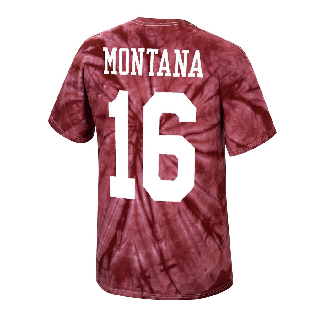 Men's Mitchell & Ness Joe Montana Scarlet San Francisco 49ers Tie-Dye Retired Player Name Number T-Shirt