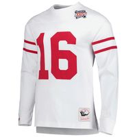 Mitchell & Ness Men's Mitchell & Ness Joe Montana White San Francisco 49ers  Retired Player Name Number Long Sleeve Top