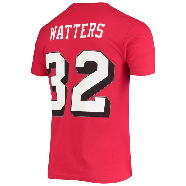 Men's Mitchell & Ness Ricky Watters Scarlet San Francisco 49ers Throwback  Name & Number T-Shirt