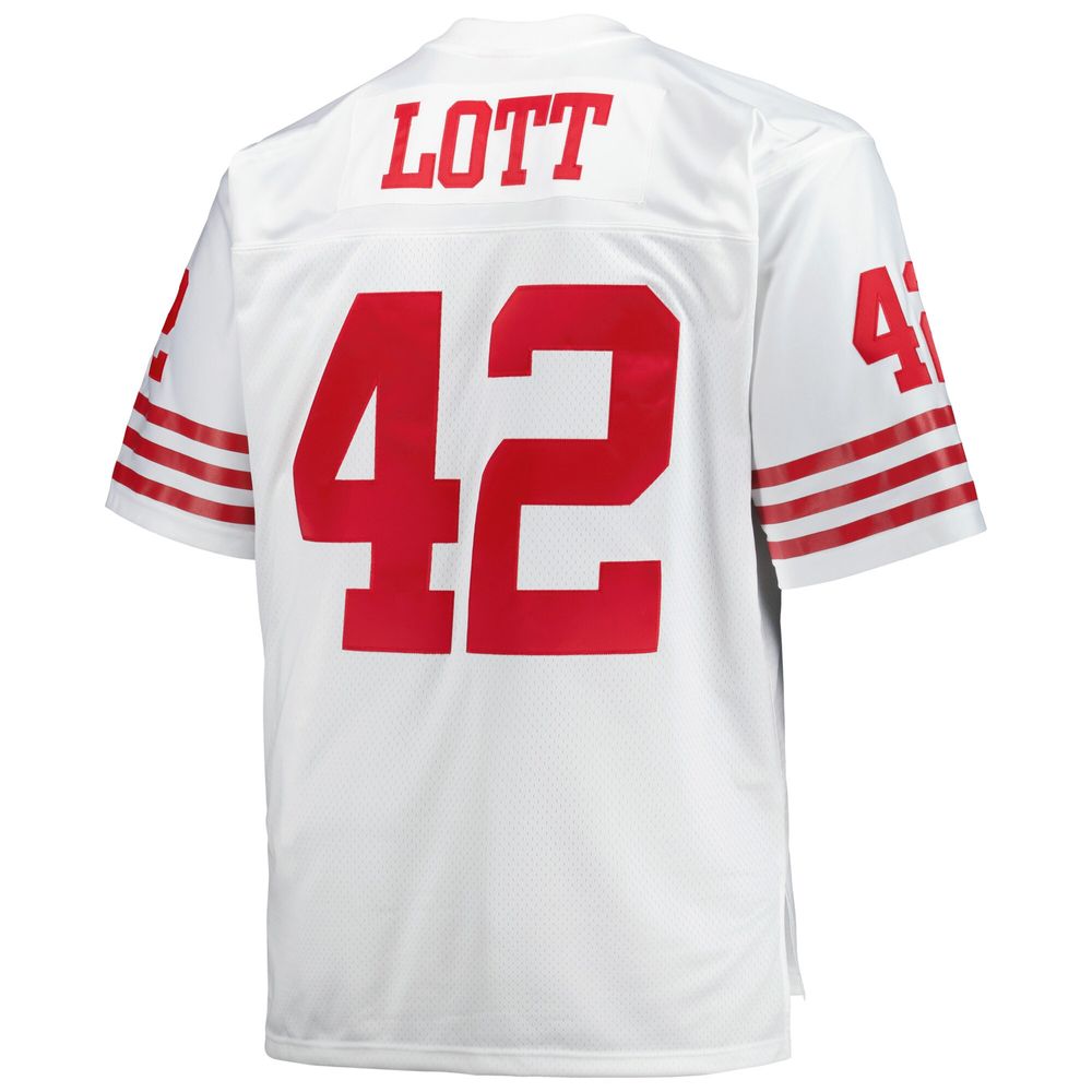 Men's Mitchell & Ness Ronnie Lott White San Francisco 49ers Big Tall 1990 Retired Player Replica Jersey