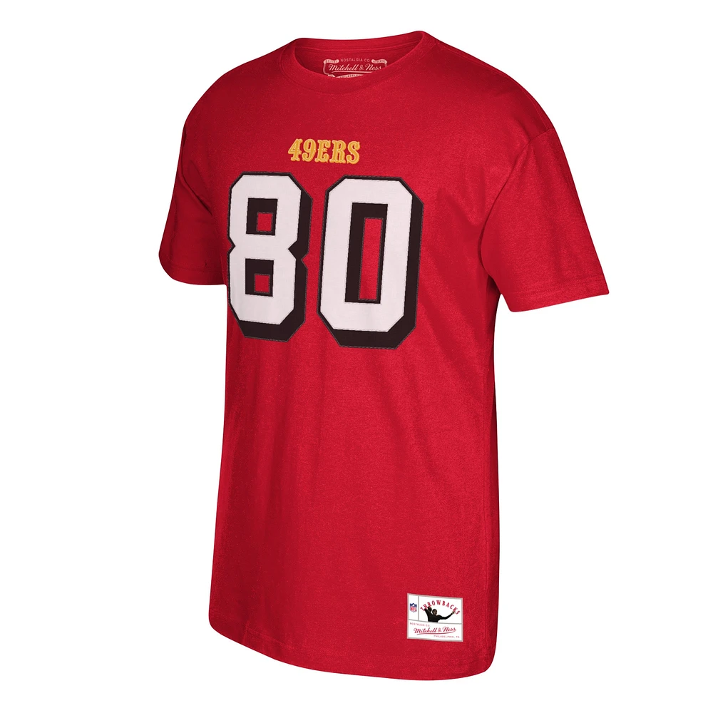 Men's Mitchell & Ness San Francisco 49ers Jerry Rice Scarlet Retired Player Name Number T-Shirt