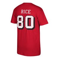 Men's Mitchell & Ness San Francisco 49ers Jerry Rice Scarlet Retired Player Name Number T-Shirt