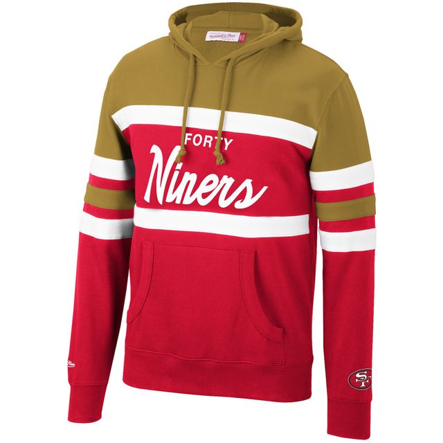 Men's Mitchell & Ness Scarlet San Francisco 49ers Three Stripe