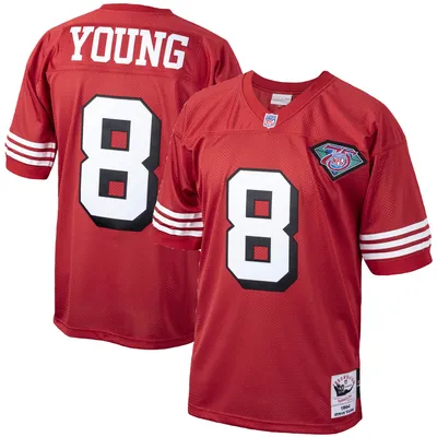 Men's Mitchell & Ness Steve Young Scarlet San Francisco 49ers 1994  Authentic Throwback Retired Player Jersey