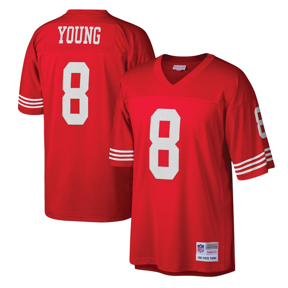 Men's Mitchell & Ness Steve Young Scarlet San Francisco 49ers Legacy Replica Jersey