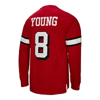 Men's Mitchell & Ness Steve Young Scarlet San Francisco 49ers Retired Player Name Number Long Sleeve Top