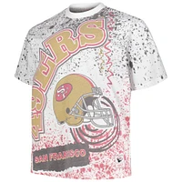 T-shirt blanc à imprimé intégral pour hommes Mitchell & Ness San Francisco 49ers Big Tall