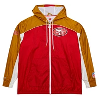 Coupe-vent entièrement zippé Big Shot Premium pour homme de Mitchell & Ness, blanc, San Francisco 49ers