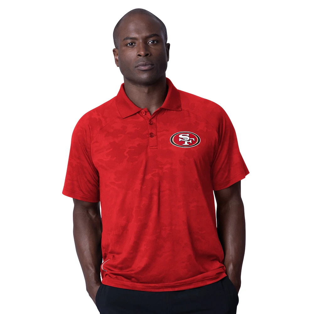 Polo raglan Baseline MSX par Michael Strahan pour homme des 49ers de San Francisco Scarlet