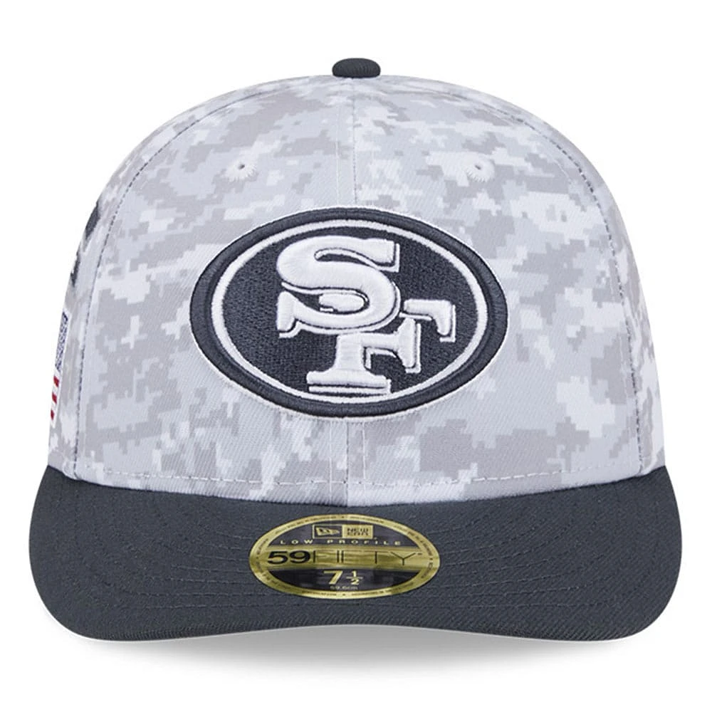 Men's New Era Arctic Camo/Graphite San Francisco 49ers 2024 Salute To Service Low Profile 59FIFTY Fitted Hat