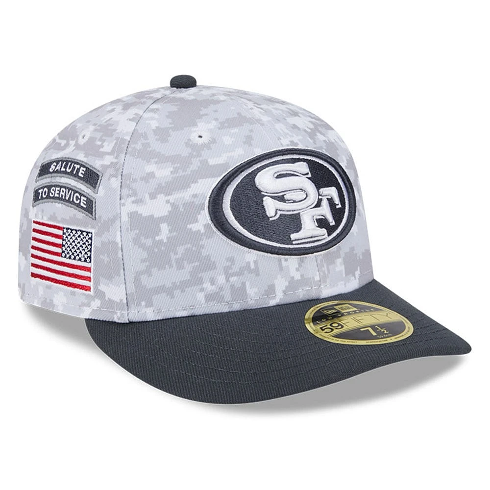 Men's New Era Arctic Camo/Graphite San Francisco 49ers 2024 Salute To Service Low Profile 59FIFTY Fitted Hat