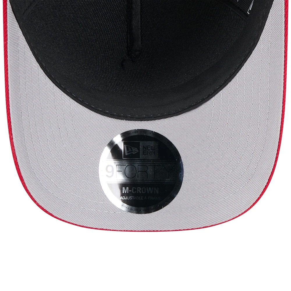 Casquette ajustable New Era 9FORTY M-Crown A-Frame pour homme, noire/écarlate, des San Francisco 49ers, draft NFL 2025