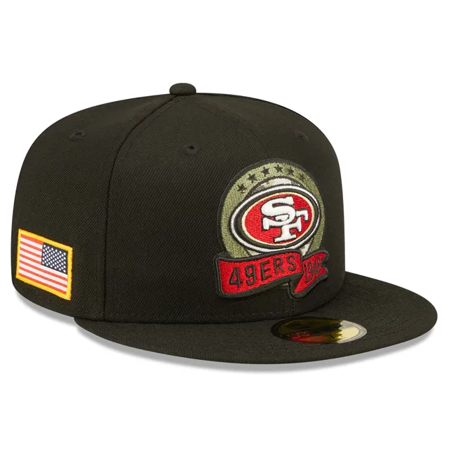 Men's New Era Black San Francisco 49ers Logo 39THIRTY Flex Hat