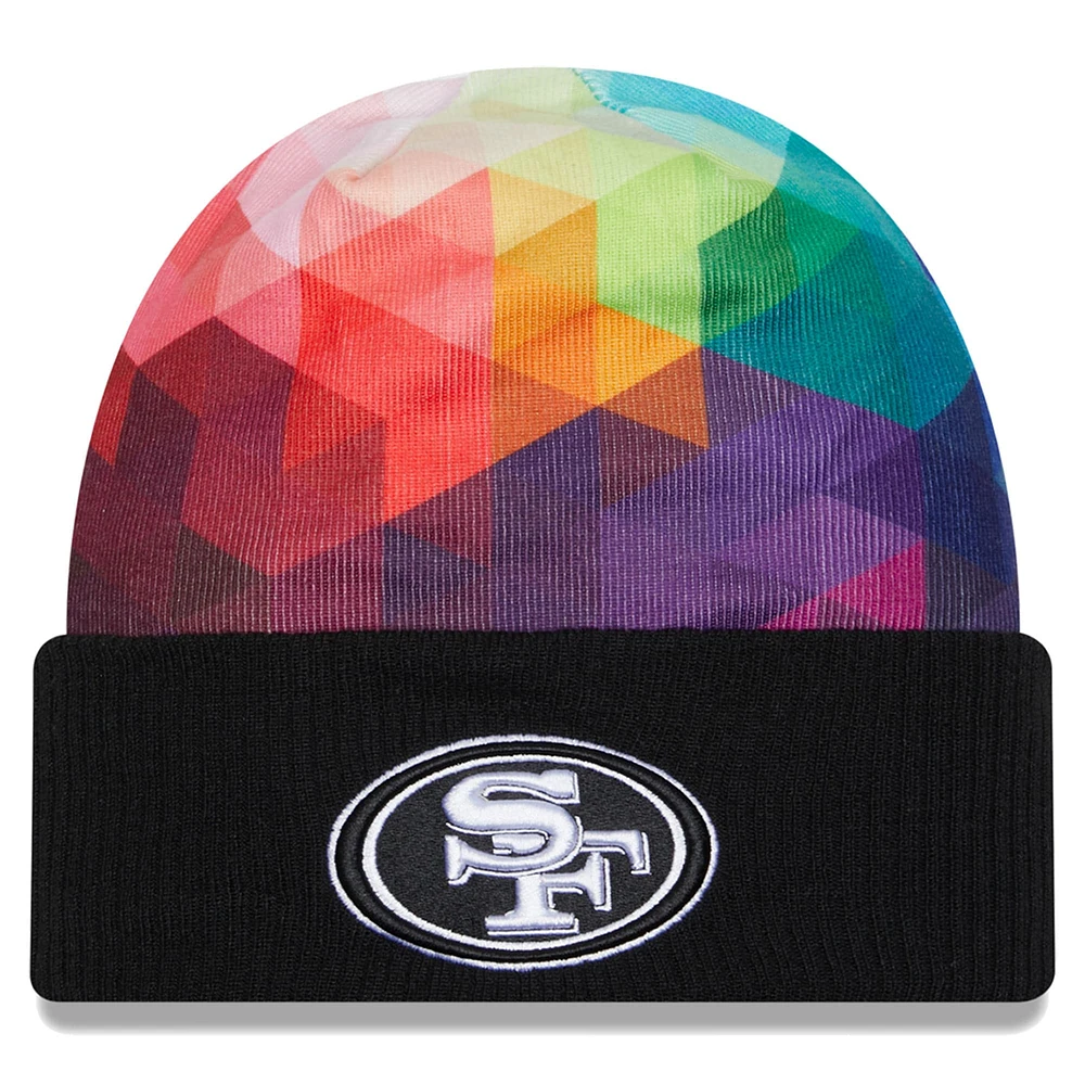 Bonnet en tricot à revers NFL Crucial Catch New Era noir San Francisco 49ers 2023 pour homme