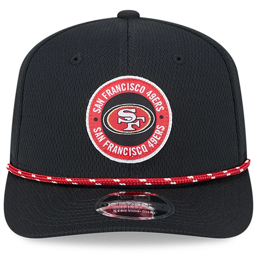 Casquette extensible à boutons-pression San Francisco 49ers 2024 Sideline 9SEVENTY de New Era pour homme noire