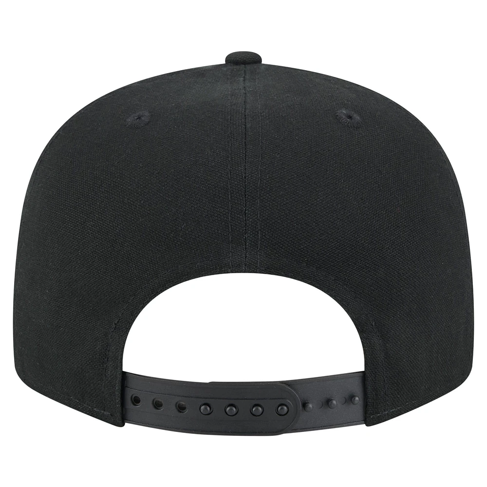 Men's New Era Black San Francisco 49ers Adventure Canvas Split Panel 9FIFTY Snapback Hat