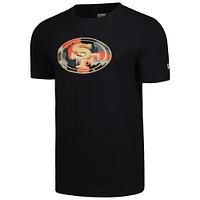 T-shirt noir avec logo camouflage des San Francisco 49ers New Era pour hommes