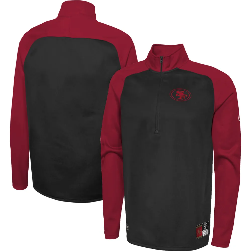 Lids San Francisco 49ers New Era Combine Authentic O-Line Raglan Half-Zip  Jacket - Black