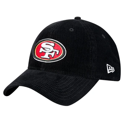 Men's New Era Black San Francisco 49ers Corded 9TWENTY Adjustable Hat