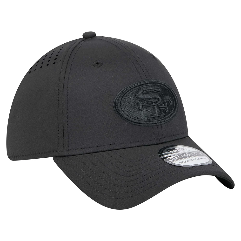 Men's New Era Black San Francisco 49ers Hydro 39THIRTY Flex Hat