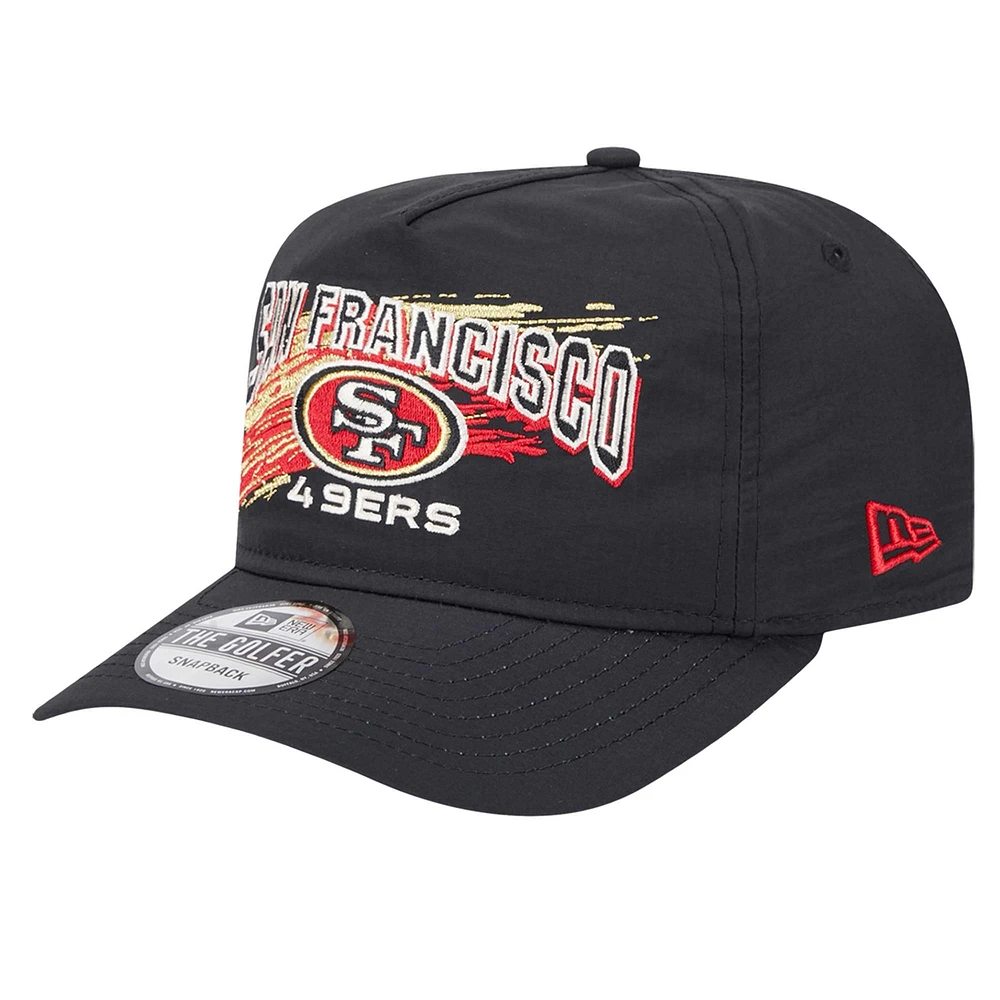 Men's New Era Black San Francisco 49ers Injection Golfer Adjustable Hat