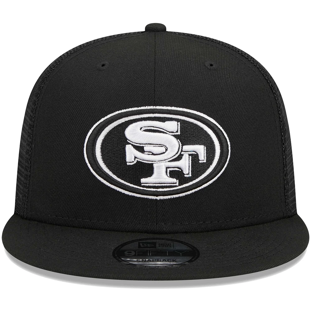 Men's New Era Black San Francisco 49ers  Main Trucker 9FIFTY Snapback Hat