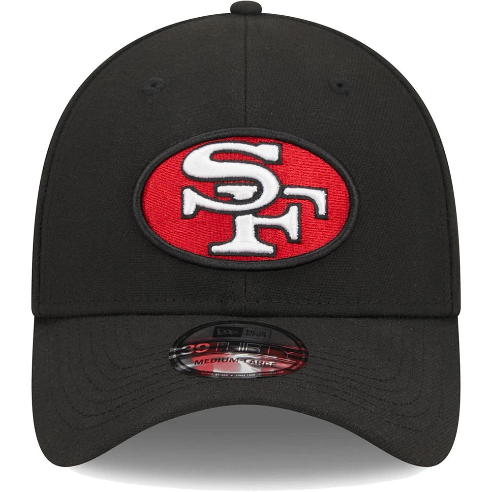 Men's New Era Black San Francisco 49ers Throwback Main 39THIRTY Flex Hat