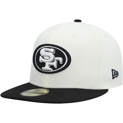 Lids San Francisco 49ers New Era Chrome Collection 59FIFTY Fitted Hat -  Cream/Black