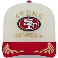 Casquette snapback New Era 9FIFTY A-Frame crème/écarlate pour homme, San Francisco 49ers, draft NFL 2025