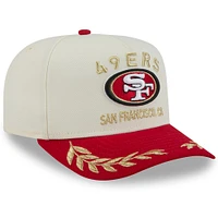 Casquette snapback New Era 9FIFTY A-Frame crème/écarlate pour homme, San Francisco 49ers, draft NFL 2025
