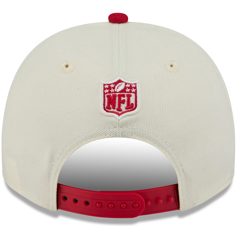 Casquette snapback New Era 9FIFTY A-Frame crème/écarlate pour homme, San Francisco 49ers, draft NFL 2025