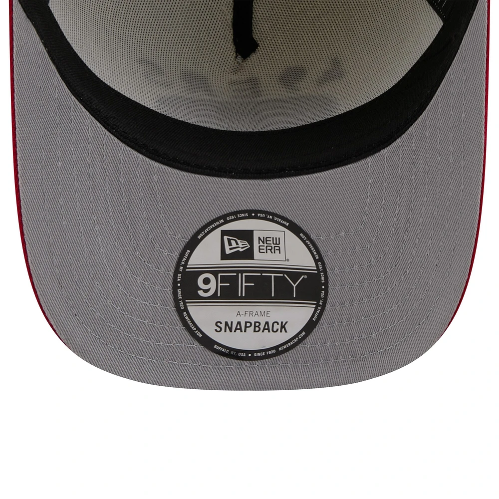 Casquette snapback New Era 9FIFTY A-Frame crème/écarlate pour homme, San Francisco 49ers, draft NFL 2025