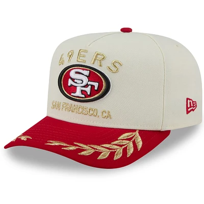 Casquette snapback New Era 9FIFTY A-Frame crème/écarlate pour homme, San Francisco 49ers, draft NFL 2025
