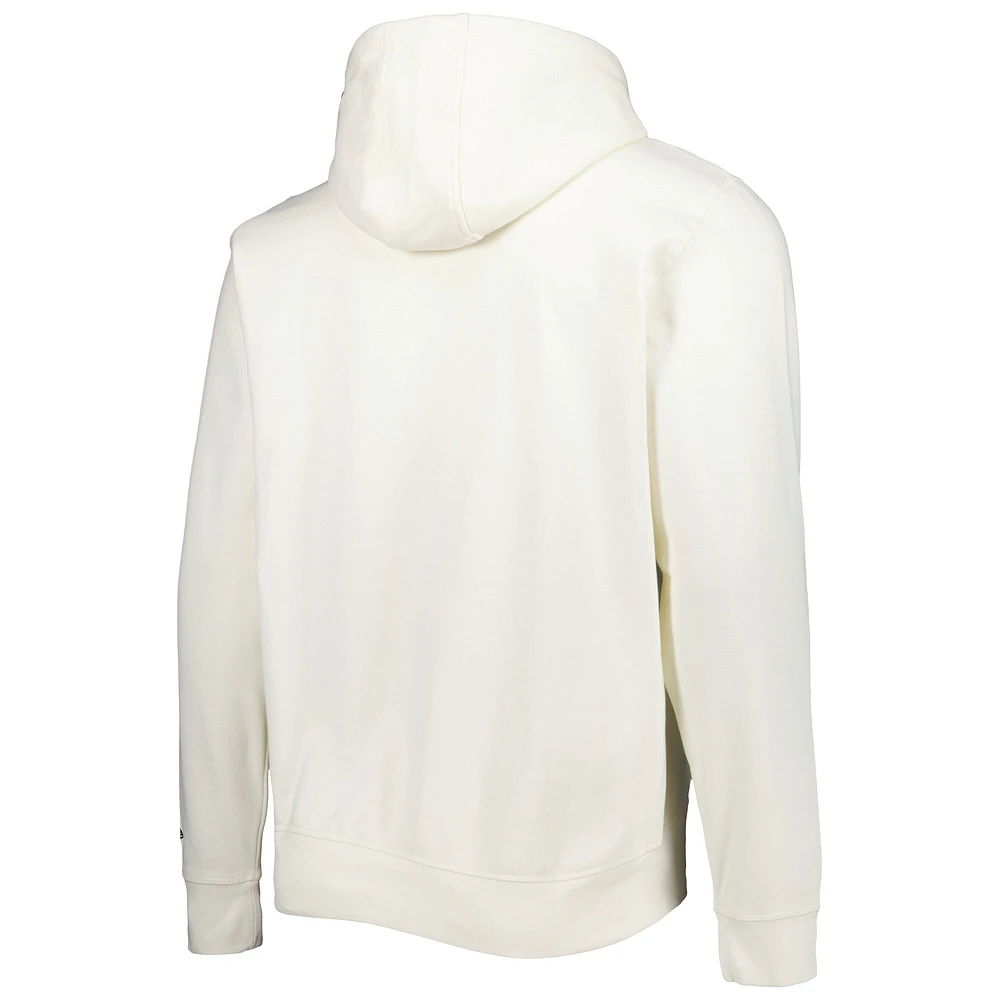 Chandail à capuchon pour homme New Era Crème San Francisco 49ers Sideline Chrome Pullover