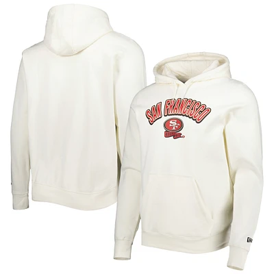 Chandail à capuchon pour homme New Era Crème San Francisco 49ers Sideline Chrome Pullover