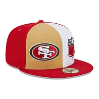 Casquette ajustée 59FIFTY Sideline des 49ers de San Francisco 2023 New Era pour homme, or/écarlate